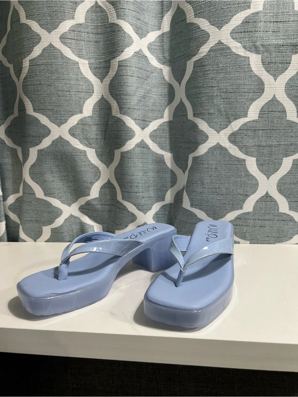 Wild Pair Light Blue Platform Thong Sandals
